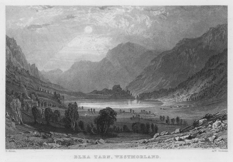 Blea Tarn, Westmorland (rytina) od Thomas (after) Allom