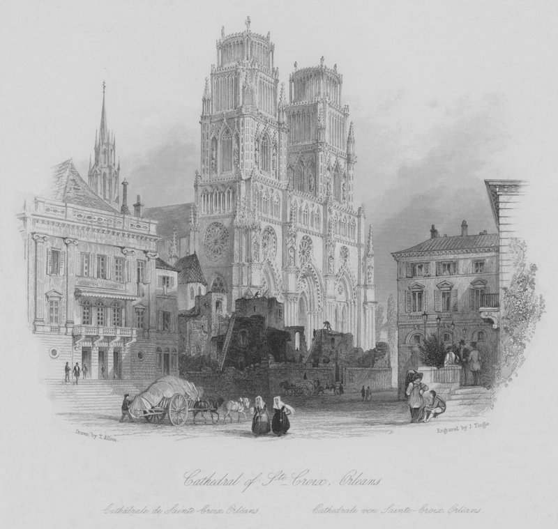 Katedrála Ste-Croix, Orleans (rytina) od Thomas (after) Allom