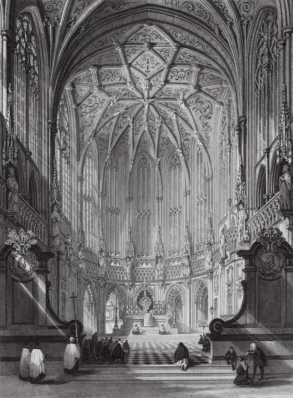 Kostel svatého Jakuba, Liege (rytina) od Thomas (after) Allom