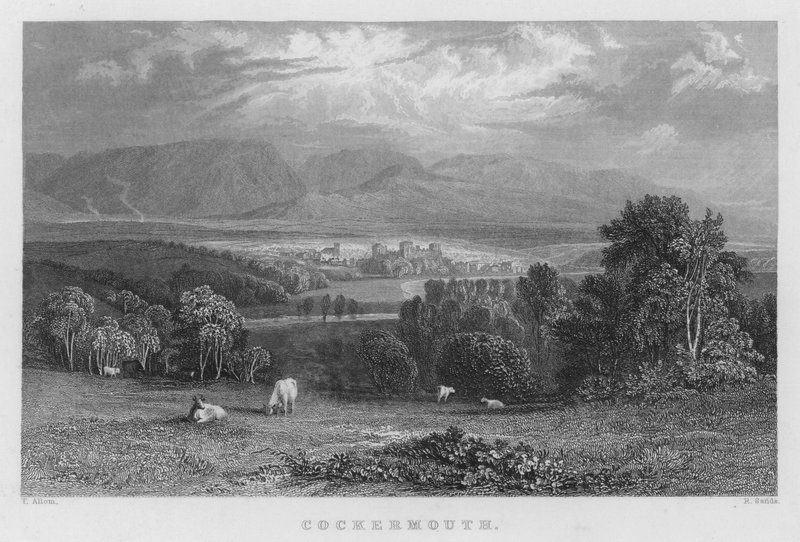Cockermouth (rytina) od Thomas (after) Allom