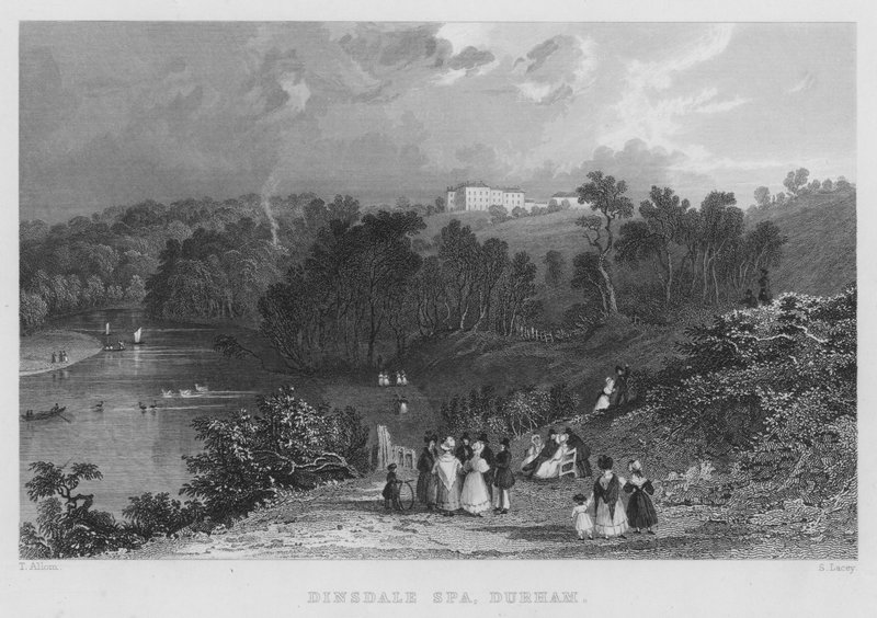 Dinsdale Spa, Durham (rytina) od Thomas (after) Allom