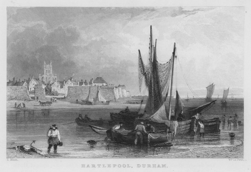 Hartlepool, Durham (rytina) od Thomas (after) Allom