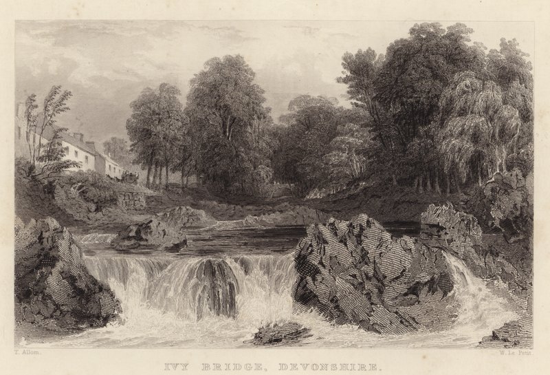 Ivy Bridge, Devonshire (rytina) od Thomas (after) Allom