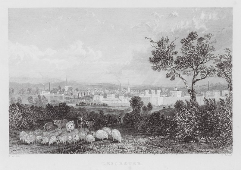 Leicester (rytina) od Thomas (after) Allom