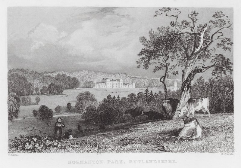 Normanton Park, Rutlandshire (rytina) od Thomas (after) Allom