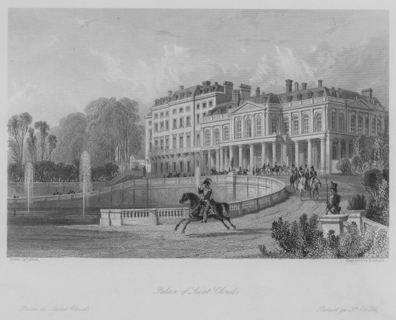 Palác Saint Cloud (rytina) od Thomas (after) Allom