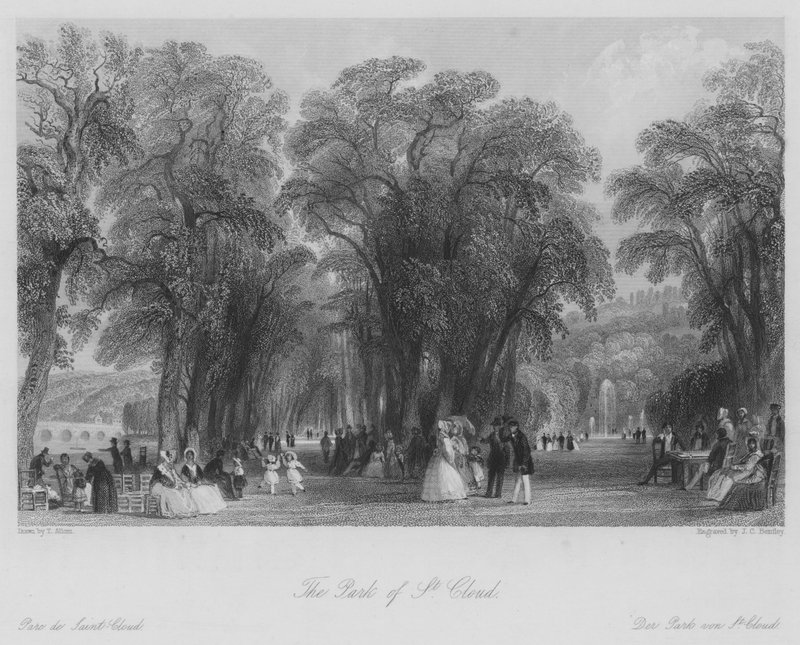 The Park of St Cloud (rytina) od Thomas (after) Allom