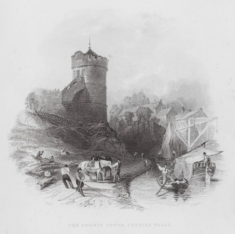Phoenix Tower, Chester Walls (rytina) od Thomas (after) Allom