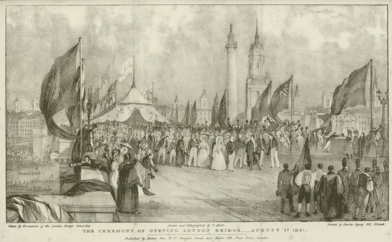 Slavnostní otevření London Bridge od Thomas (after) Allom