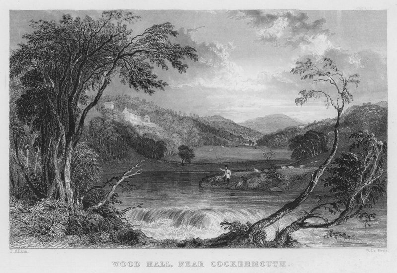 Wood Hall, poblíž Cockermouth (rytina) od Thomas (after) Allom