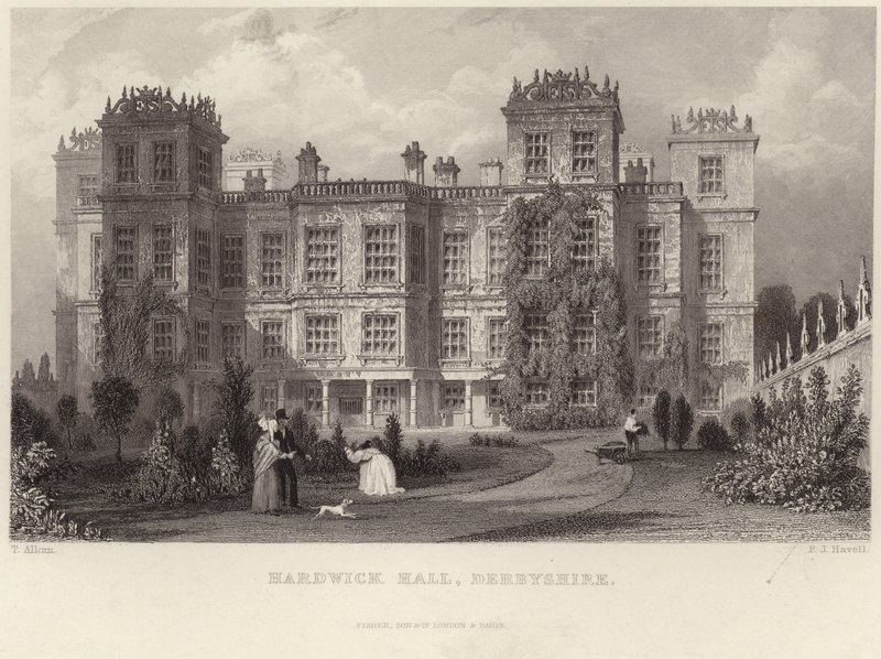 Hardwick Hall v Derbyshire od Thomas Allom