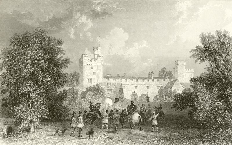 Hrad Naworth, Cumberland od Thomas Allom