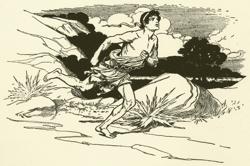 Přinášíme zprávy z Marathonu (rytina) od Thomas Heath Robinson