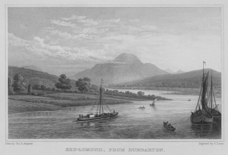 Ben-Lomond, z Dumbarton (rytina) od Thomas Hosmer Shepherd