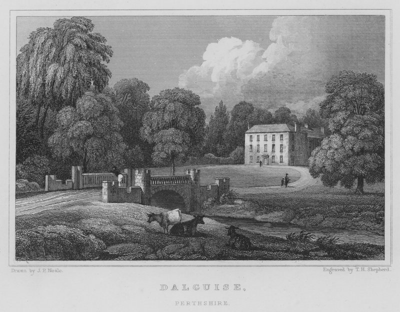 Dalguise, Perthshire (rytina) od Thomas Hosmer Shepherd
