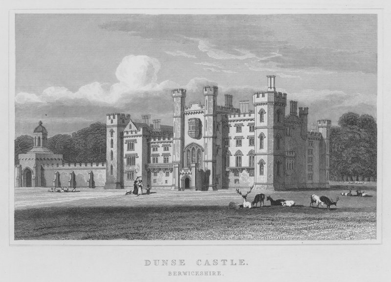 Dunse Castle, Berwickshire (rytina) od Thomas Hosmer Shepherd