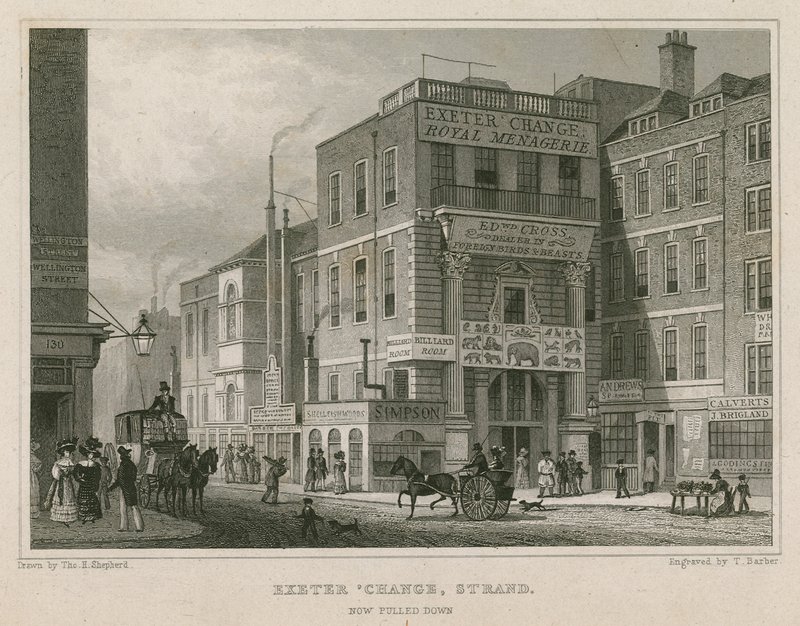 Exeter Change, The Strand, Londýn od Thomas Hosmer Shepherd