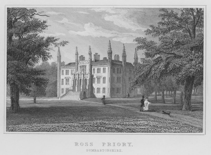 Ross Priory, Dumbartonshire (rytina) od Thomas Hosmer Shepherd