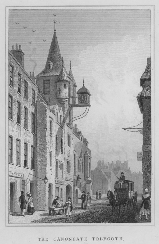 The Canongate Tolbooth (rytina) od Thomas Hosmer Shepherd