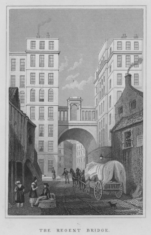 The Regent Bridge (rytina) od Thomas Hosmer Shepherd