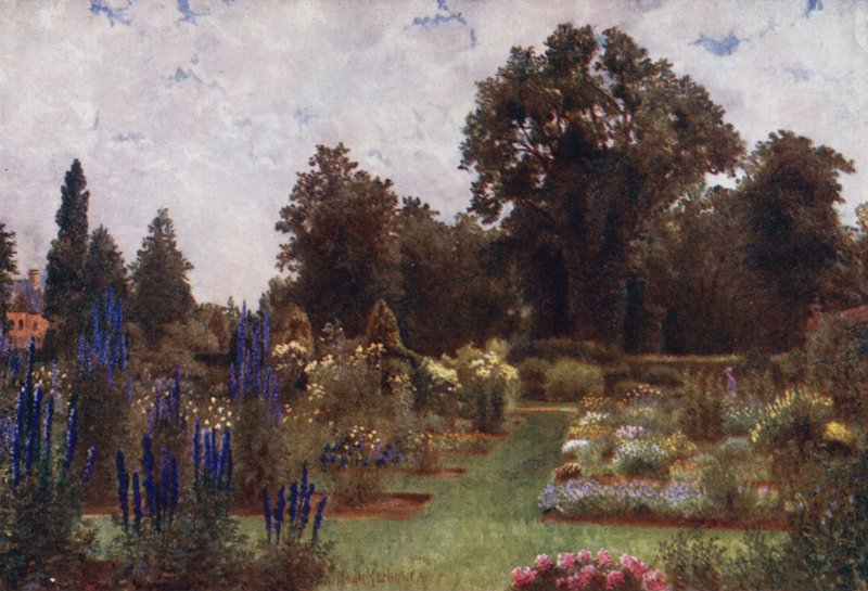 Kew Gardens: Herbaceous Gardens (barevné lito) od Thomas Mower Martin
