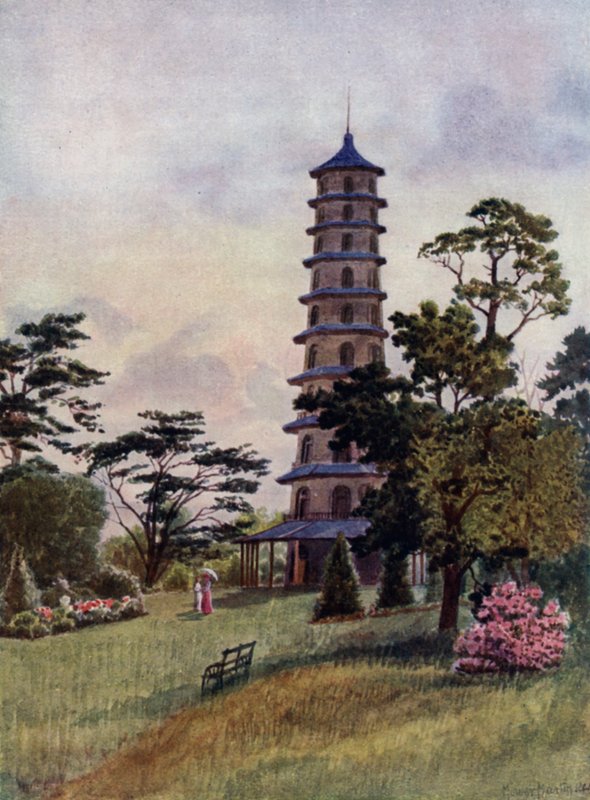 Kew Gardens: The Pagoda (barva litho) od Thomas Mower Martin
