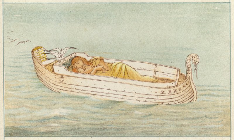 Danae a Perseus (barevné lito) od Thomas Ralph Spence