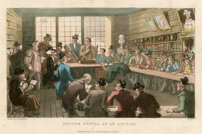 Syntax doktora v aukci od Thomas Rowlandson