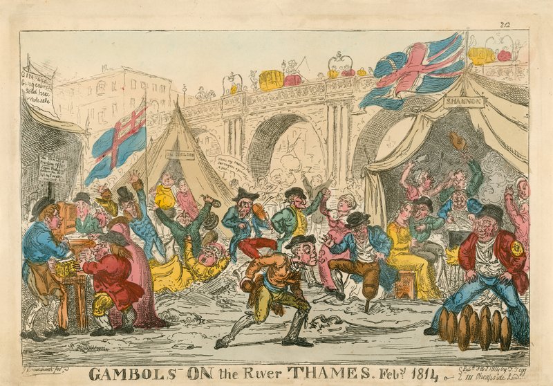 Gambols na řece Temži, únor 1814 od Thomas Rowlandson
