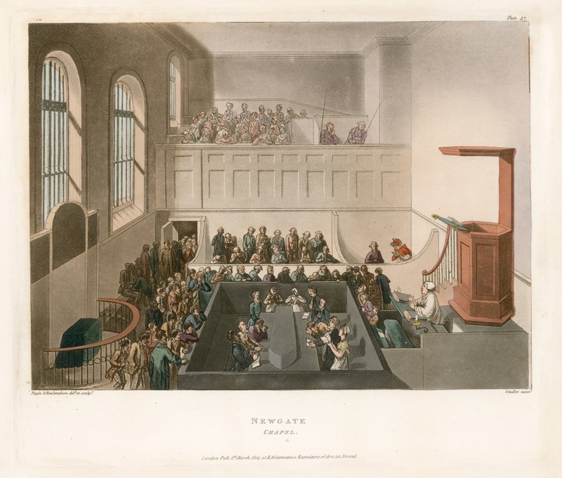 Kaple Newgate od Thomas Rowlandson