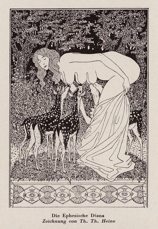 Ephesian Diana (litho) od Thomas Theodor Heine