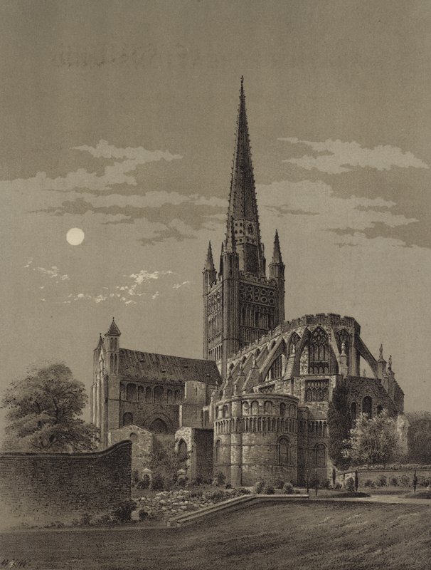 Norwichská katedrála, Norfolk od W.L. Walton