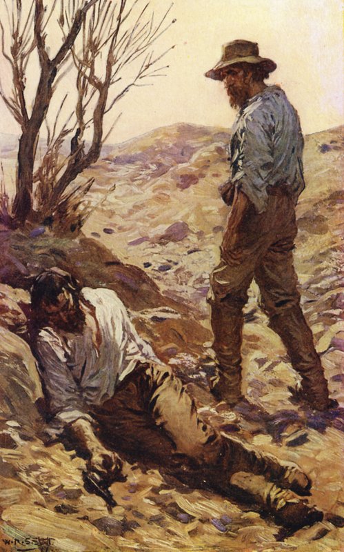 Smrt Burkea (barevné lito) od W.R.S. (after) Stott