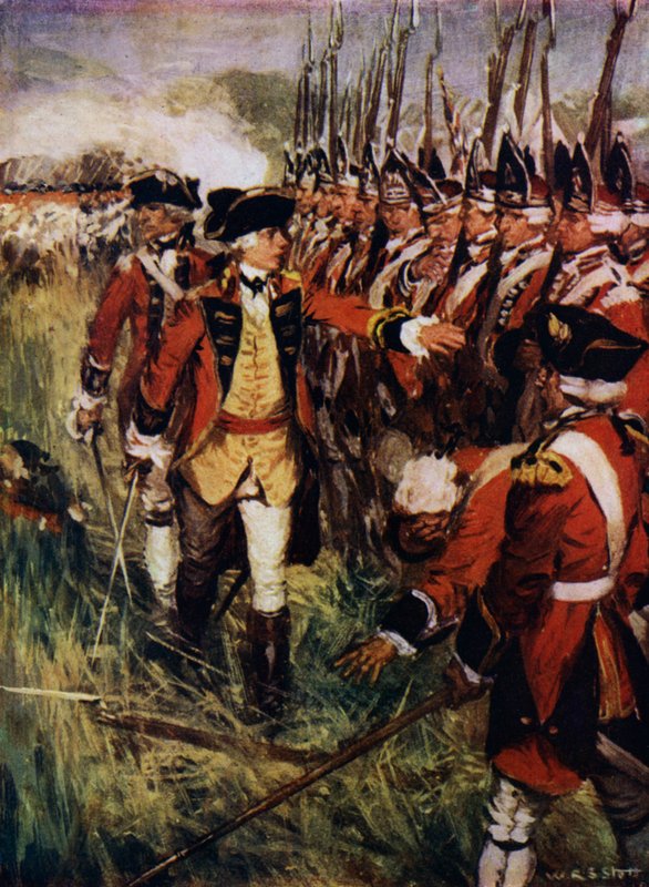 Wolfe v Quebecu (barevné lito) od W.R.S. (after) Stott
