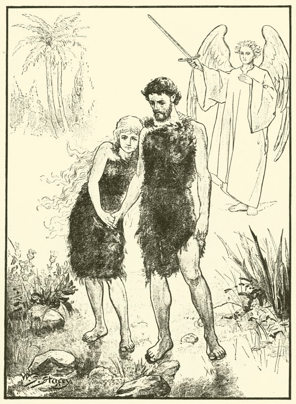 Adam a Eva vyhnáni ze zahrady Eden od W.S. Stacey
