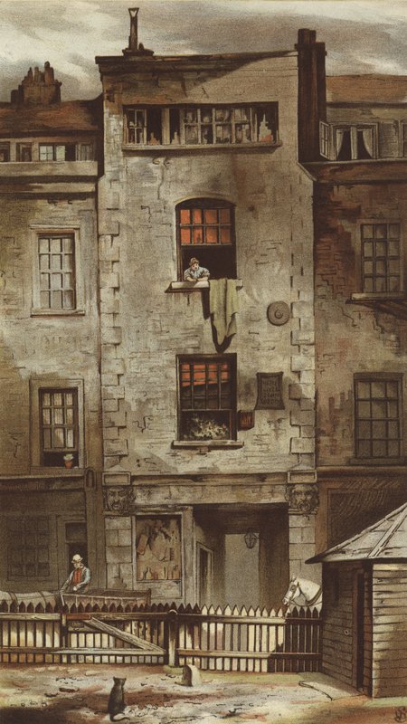 Drydenův dům, Fetter Lane (chromolitho) od Waldo Sargeant