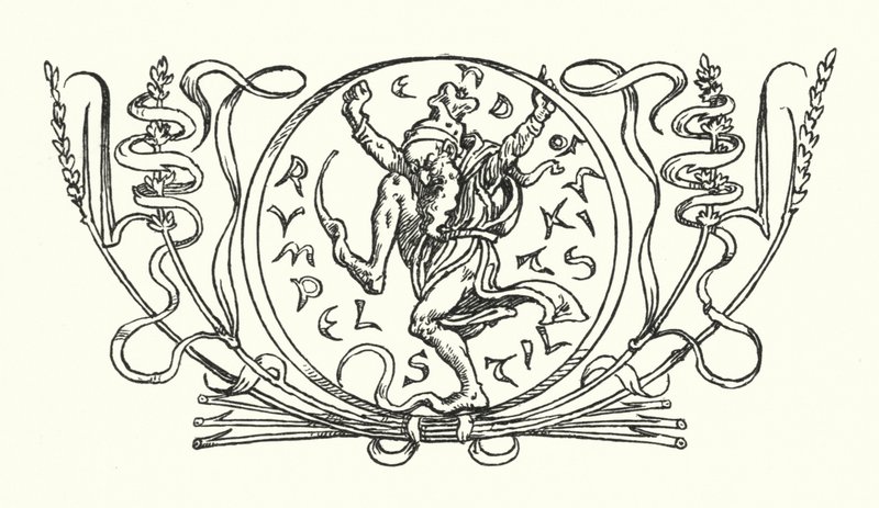 Rumpelstiltskin (rytina) od Walter (after) Crane
