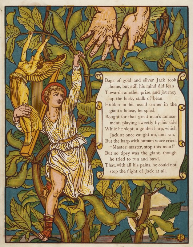 Jack a stonek fazole (barva litho) od Walter Crane