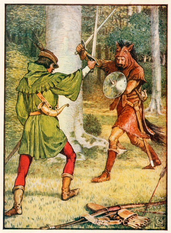 Robin Hood a Guy of Gisborne od Walter Crane