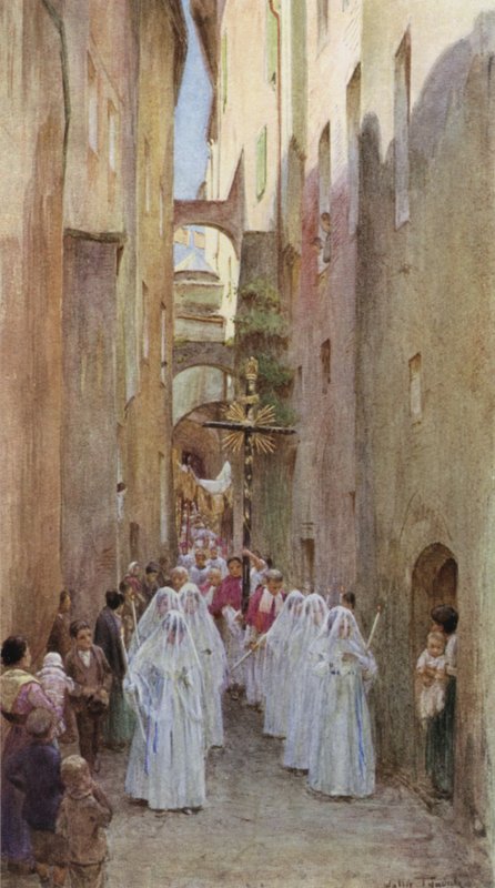 Procesí, San Remo, Itálie od Walter Frederick Roofe Tyndale
