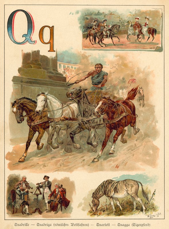 písmeno Q (chromolitho) od Walter Zweigle