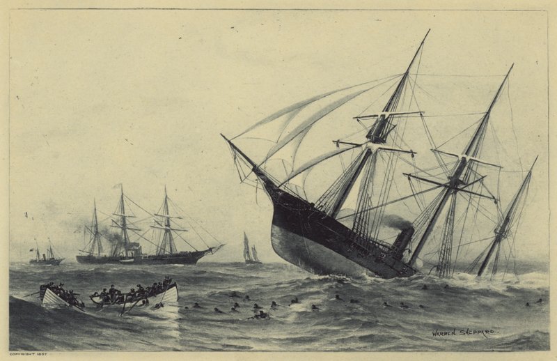 Potopení Alabamy (litho) od Warren Sheppard