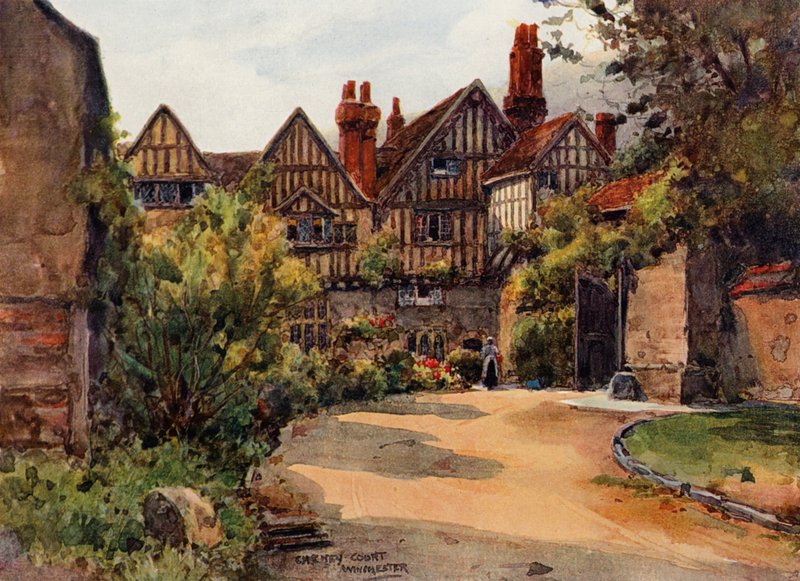 Cheney Court, Winchester (barevné lito) od Wilfrid Williams Ball