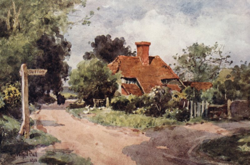 Nearing Sutton (barevná litografie) od Wilfrid Williams Ball