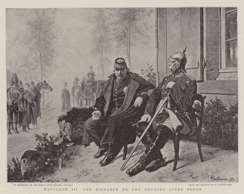 Napoleon III a Bismarck ráno po sedanu od Wilhelm Camphausen