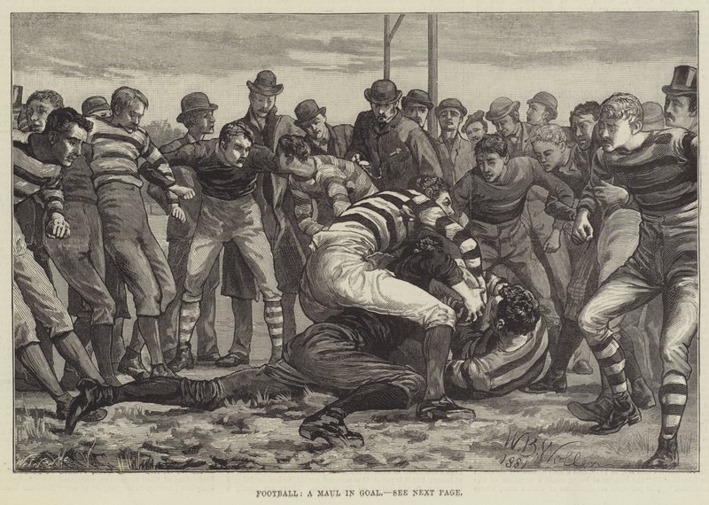 Fotbal, Maul v brance od William Barnes Wollen