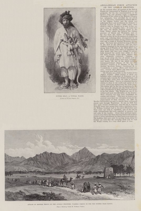 Anglo-indické síly zaútočily na afghánské hranici od William Crimea Simpson