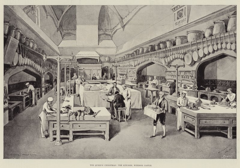 Královniny Vánoce, kuchyně, hrad Windsor od William Crimea Simpson