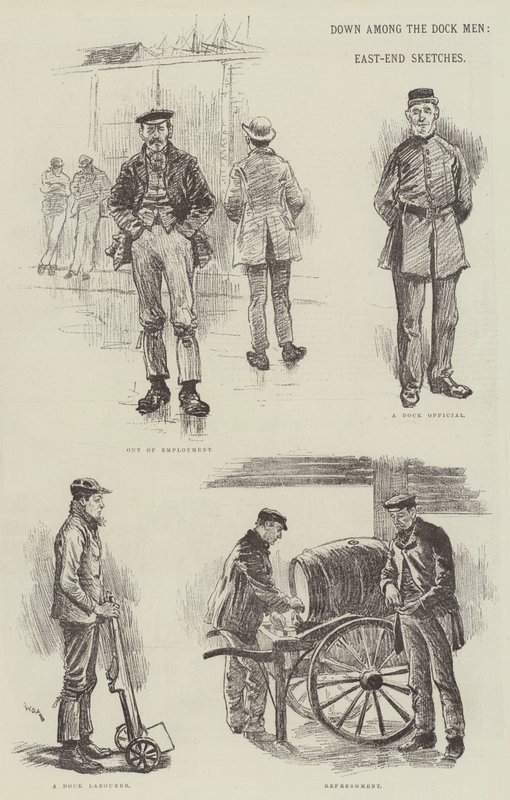 Down among the Dock Men, East-End Sketches (Dole mezi přístavními muži, East-Endské skeče) od William Douglas Almond