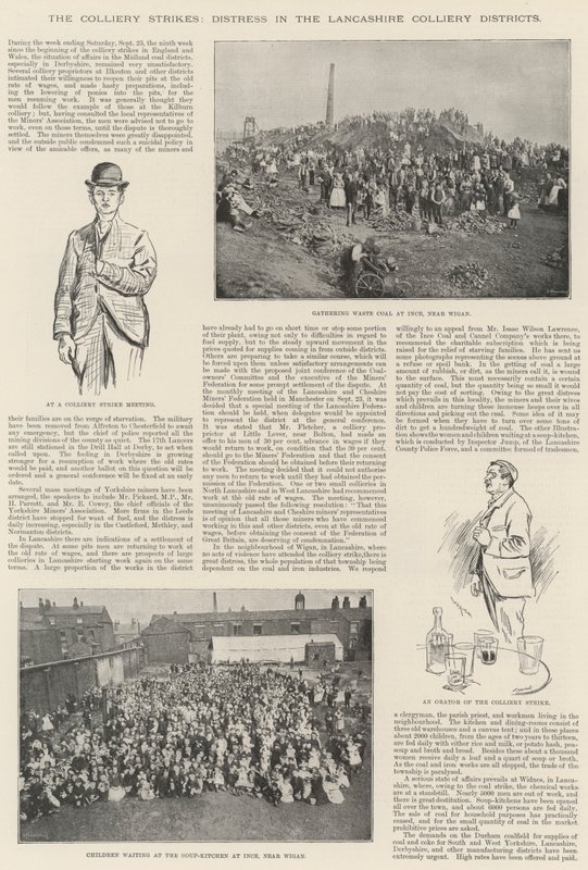 The Colliery Strikes, Distress in the Lancashire Colliery Districts od William Douglas Almond